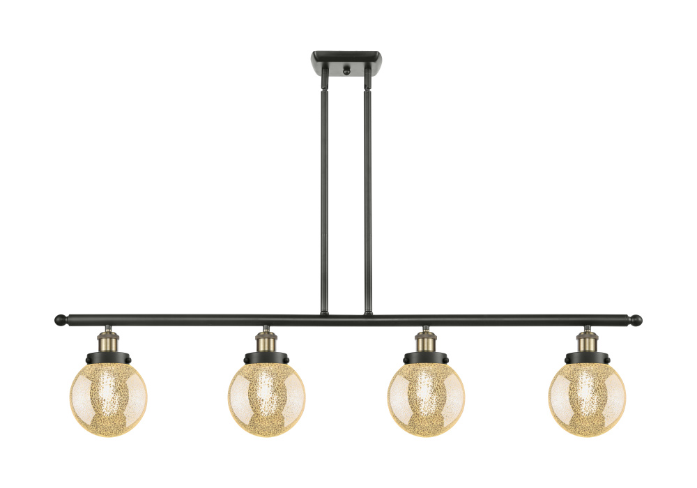 Beacon - 4 Light - 48 inch - Black Antique Brass - Stem Hung - Island Light