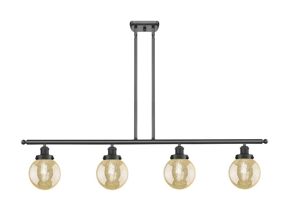 Beacon - 4 Light - 48 inch - Matte Black - Stem Hung - Island Light