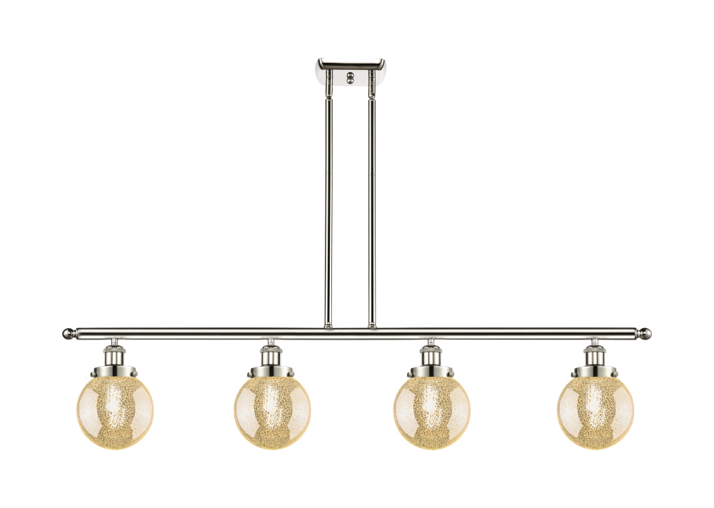 Beacon - 4 Light - 48 inch - Polished Nickel - Stem Hung - Island Light