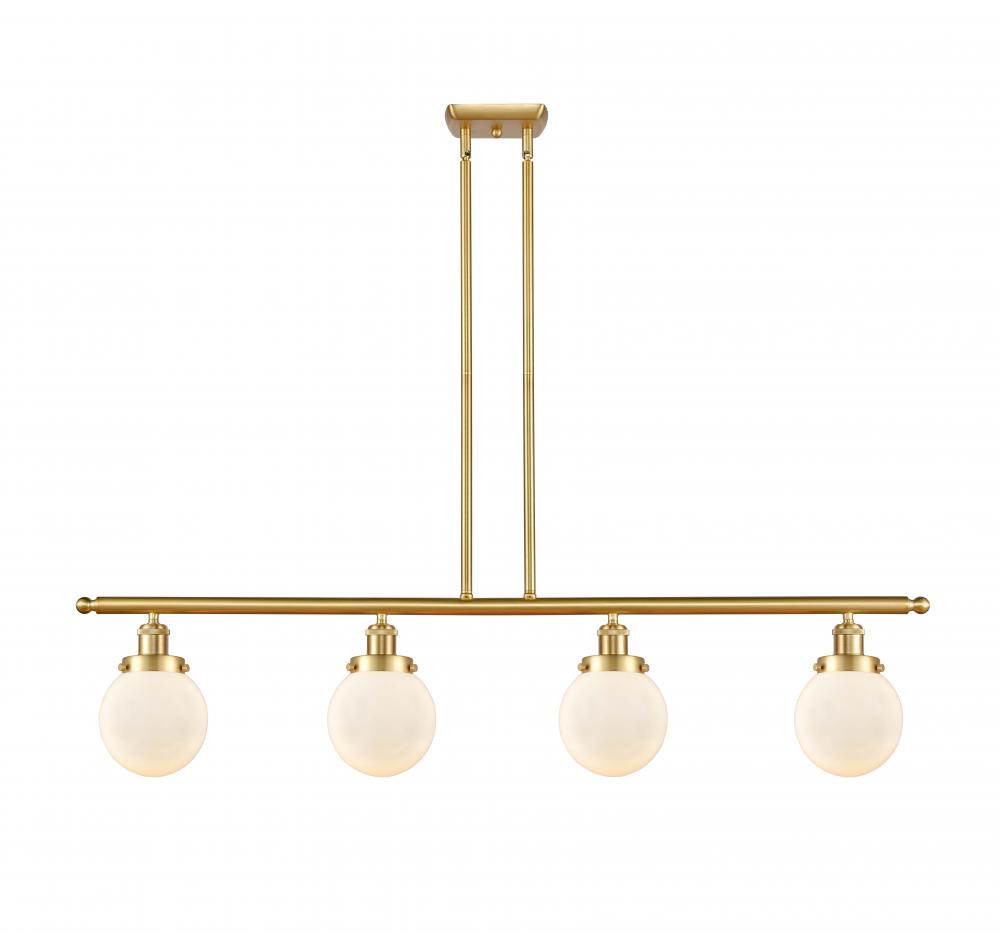 Beacon - 4 Light - 48 inch - Satin Gold - Stem Hung - Island Light