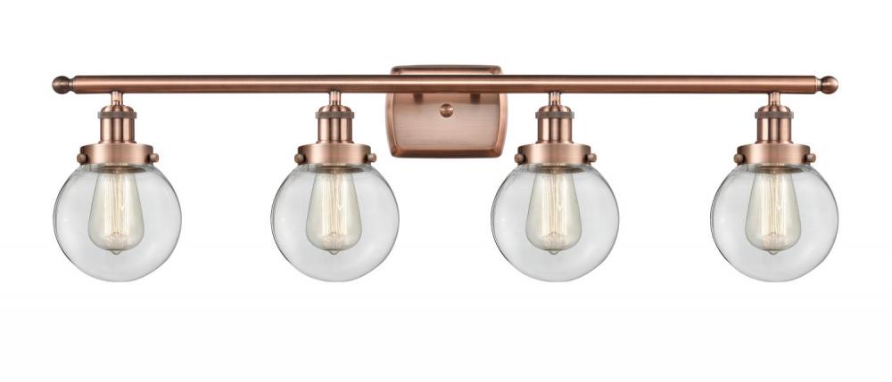 Beacon - 4 Light - 36 inch - Antique Copper - Bath Vanity Light