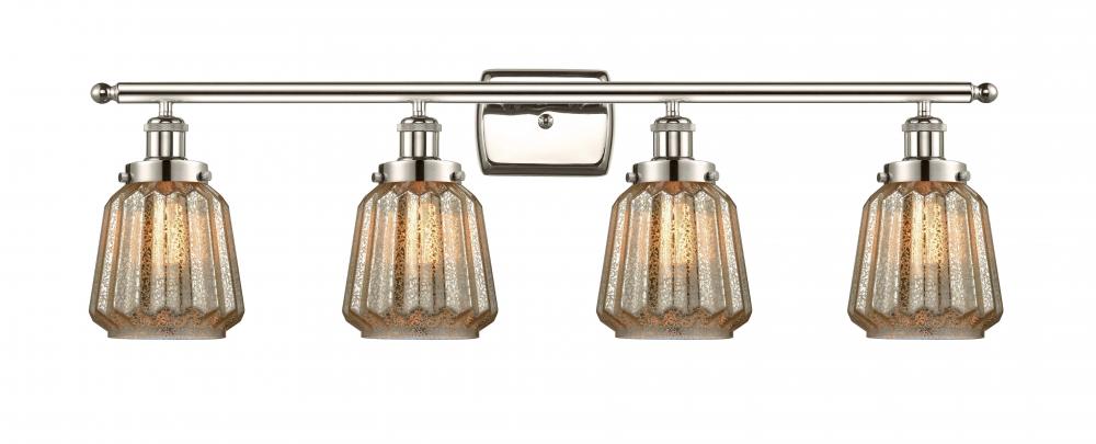 Chatham - 4 Light - 36 inch - Polished Nickel - Bath Vanity Light