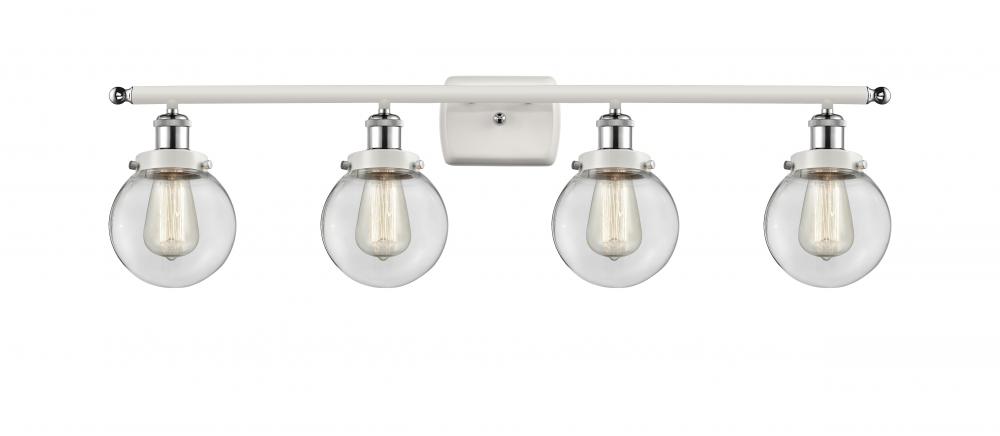 Beacon - 4 Light - 36 inch - White Polished Chrome - Bath Vanity Light