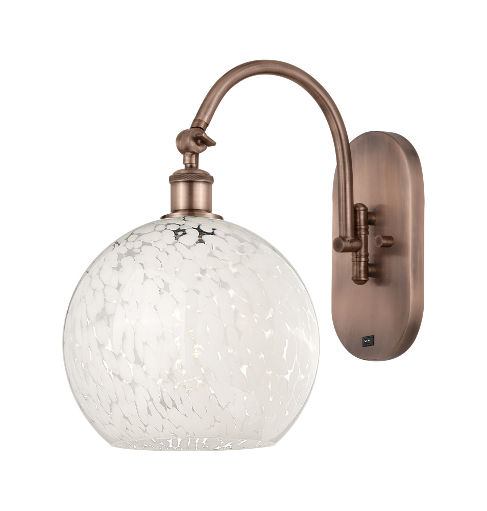 White Mouchette - 1 Light - 10 inch - Antique Copper - Sconce