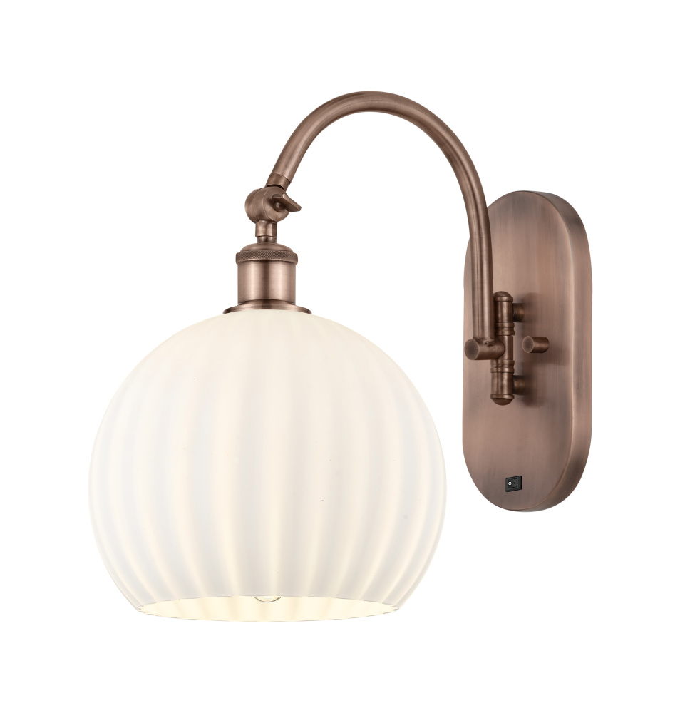 White Venetian - 1 Light - 10 inch - Antique Copper - Sconce