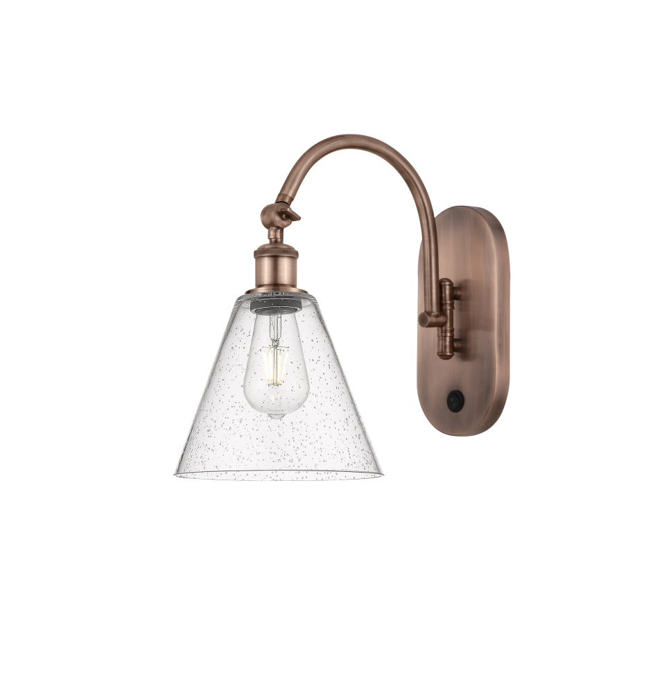 Berkshire Glass - 1 Light - 8 inch - Antique Copper - Sconce