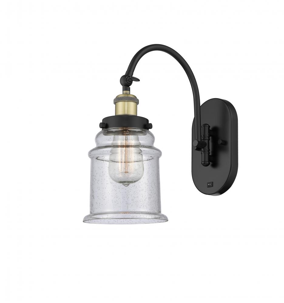 Canton - 1 Light - 7 inch - Black Antique Brass - Adjustable Swing Arm