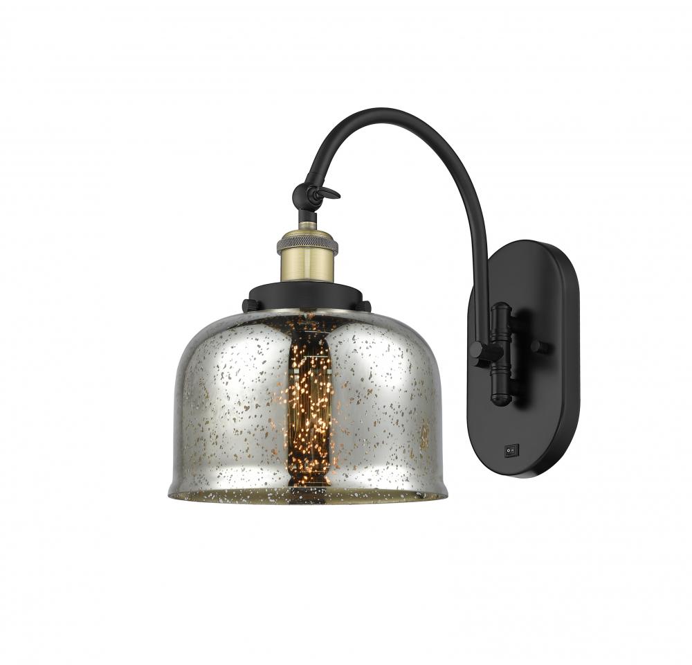 Bell - 1 Light - 8 inch - Black Antique Brass - Adjustable Swing Arm