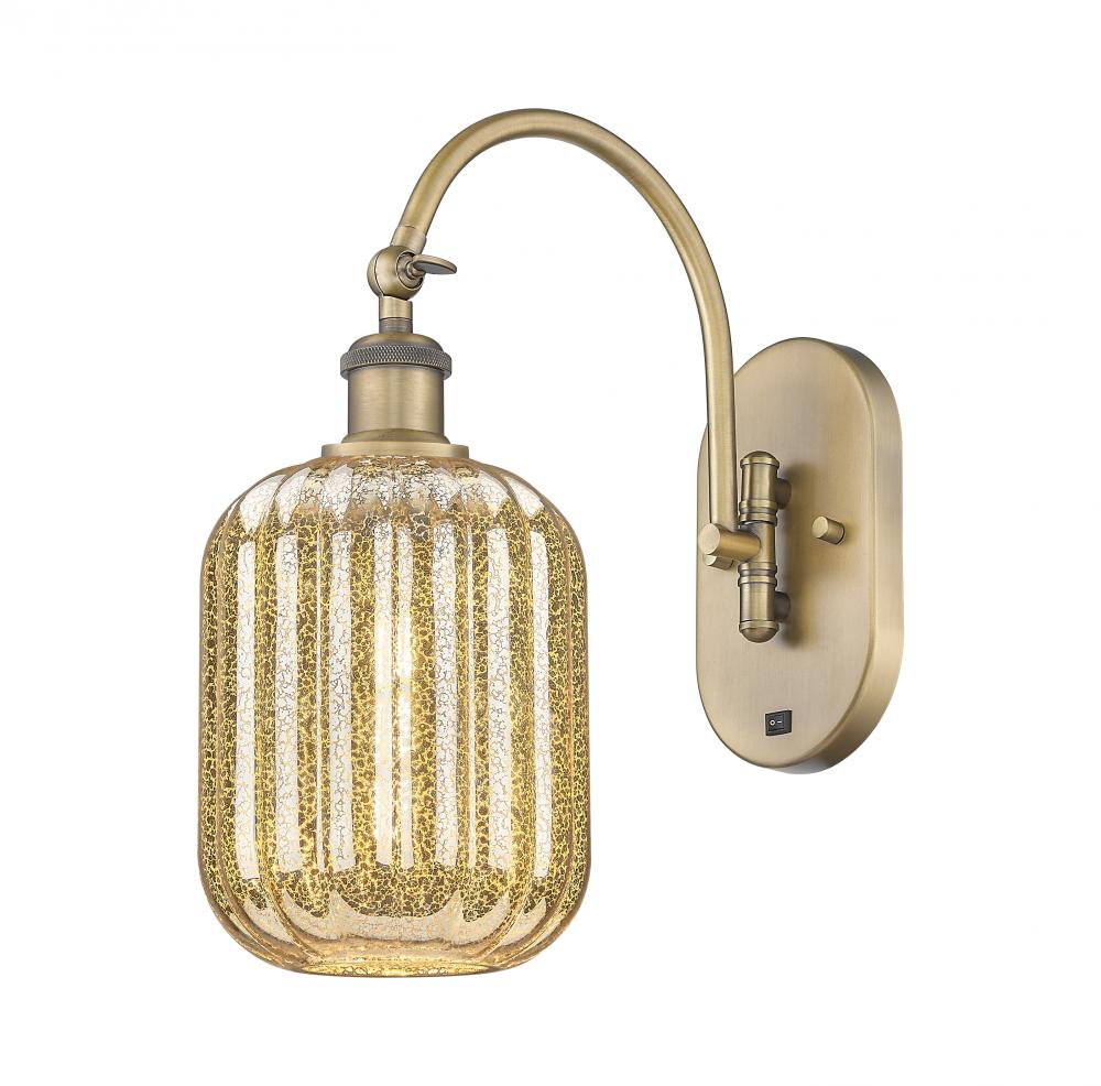Preston Cylinder - 1 Light - 7 inch - Brushed Brass - Sconce