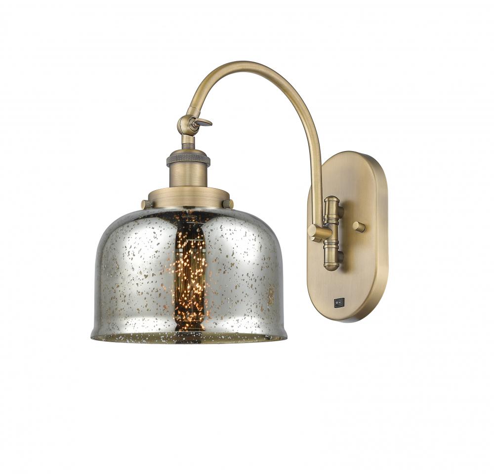 Bell - 1 Light - 8 inch - Brushed Brass - Adjustable Swing Arm