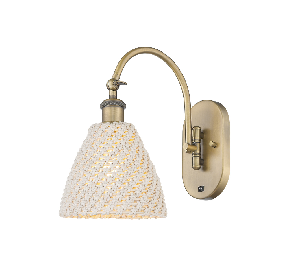 Bristol Natural - 1 Light - 8 inch - Brushed Brass - Sconce