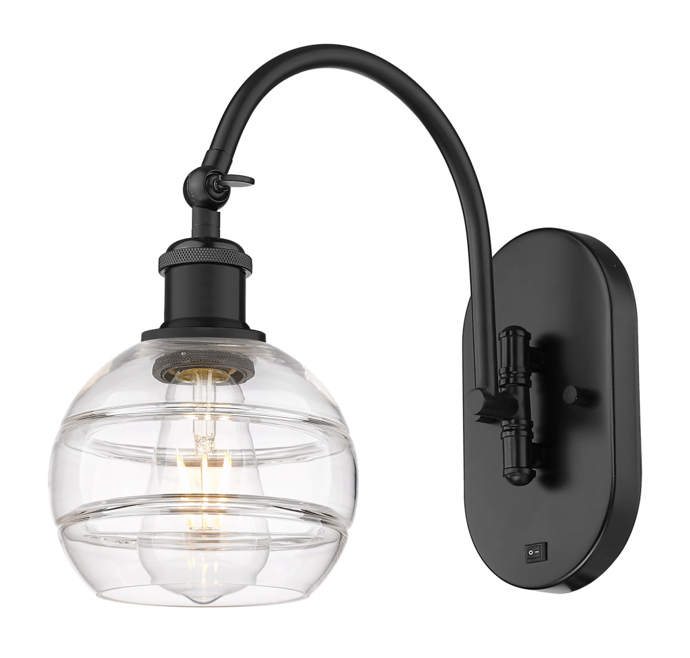 Rochester - 1 Light - 6 inch - Matte Black - Adjustable - Sconce