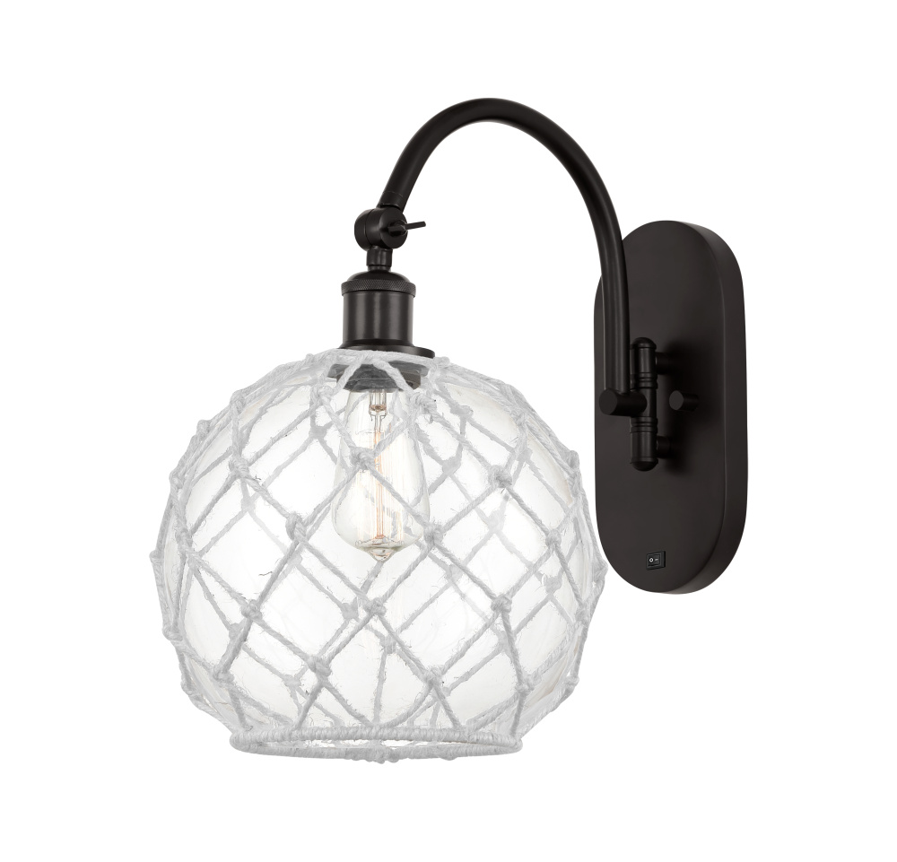 Farmhouse Rope - 1 Light - 10 inch - Oil Rubbed Bronze - Adjustable - Sconce