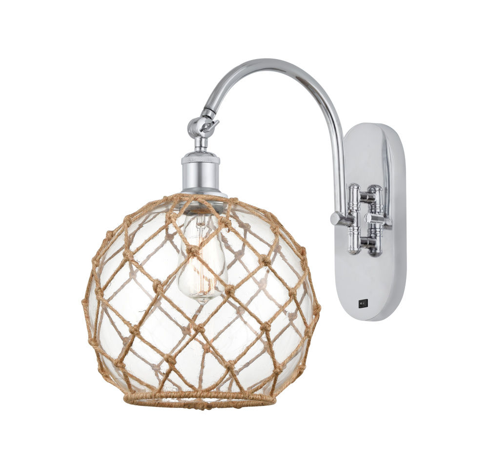 Farmhouse Rope - 1 Light - 10 inch - Polished Chrome - Adjustable - Sconce