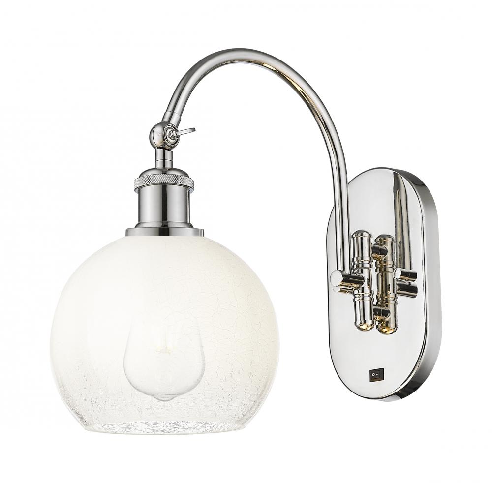 Brookhaven Globe - 1 Light - 8 inch - Polished Nickel - Sconce