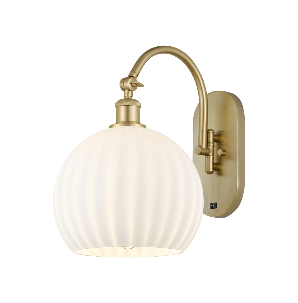 White Venetian - 1 Light - 10 inch - Satin Gold - Sconce