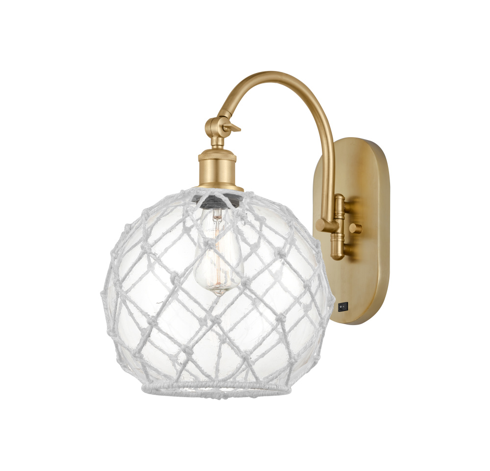 Farmhouse Rope - 1 Light - 10 inch - Satin Gold - Adjustable - Sconce