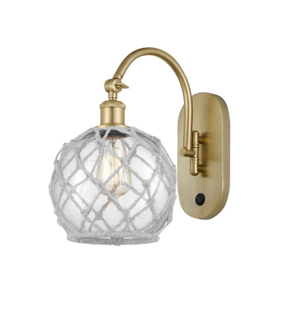 Farmhouse Rope - 1 Light - 8 inch - Satin Gold - Adjustable - Sconce