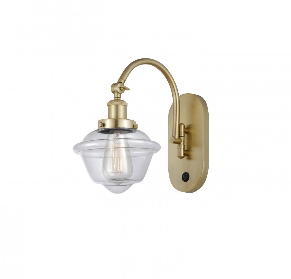 Oxford - 1 Light - 8 inch - Satin Gold - Adjustable Swing Arm