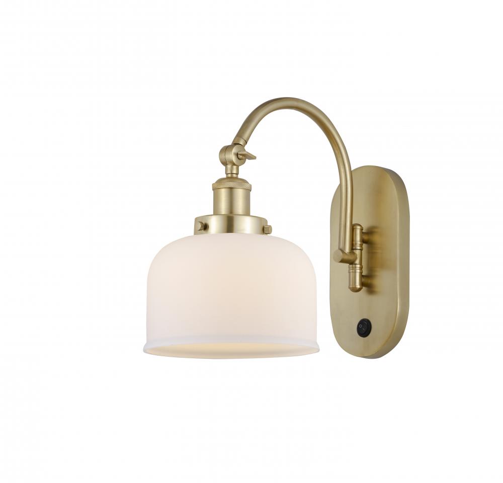 Bell - 1 Light - 8 inch - Satin Gold - Adjustable Swing Arm