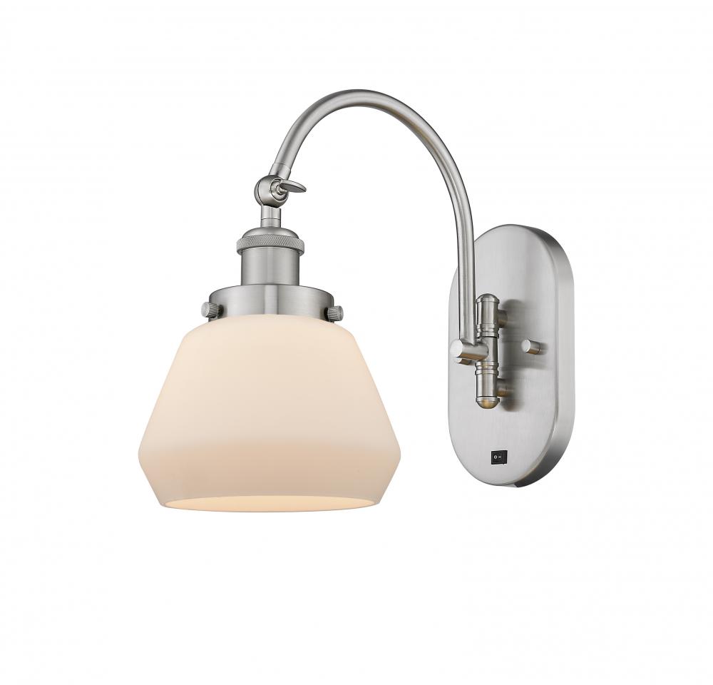 Fulton - 1 Light - 7 inch - Brushed Satin Nickel - Adjustable Swing Arm