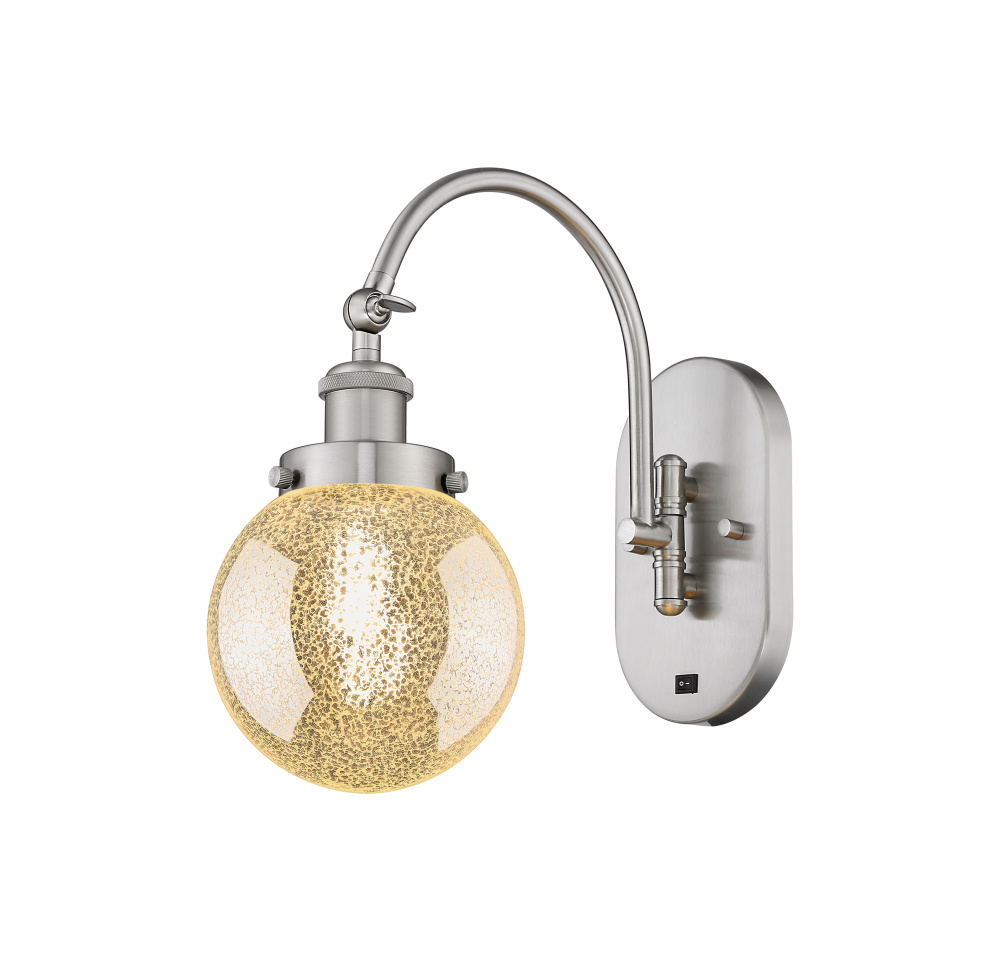 Beacon - 1 Light - 8 inch - Brushed Satin Nickel - Adjustable Swing Arm