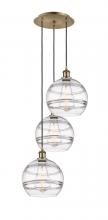 Innovations Lighting 113B-3P-AB-G556-10CL - Rochester - 3 Light - 17 inch - Antique Brass - Cord hung - Multi Pendant