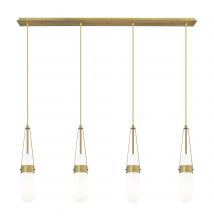 Innovations Lighting 124-452-1P-BB-G452-4GWH - Milan - 4 Light - 48 inch - Brushed Brass - Linear Pendant