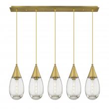 Innovations Lighting 125-450-1P-BB-G450-6CL - Malone - 5 Light - 38 inch - Brushed Brass - Linear Pendant