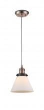 Innovations Lighting 201CBP-ACBK-G41 - Cone - 1 Light - 8 inch - Antique Copper - Cord hung - Mini Pendant