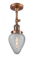 Innovations Lighting 201F-AC-G165-LED - Geneseo - 1 Light - 7 inch - Antique Copper - Adjustable Semi-Flush Mount