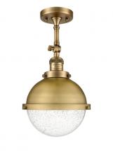 Innovations Lighting 201F-BB-HFS-84-BB-LED - Hampden - 1 Light - 9 inch - Brushed Brass - Adjustable Semi-Flush Mount