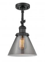 Innovations Lighting 201F-BK-G43-LED - Cone - 1 Light - 8 inch - Matte Black - Adjustable Semi-Flush Mount