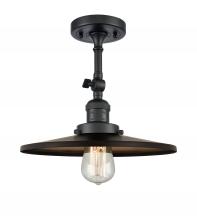 Innovations Lighting 201F-BK-MFR-BK-12-LED - Railroad - 1 Light - 12 inch - Matte Black - Adjustable Semi-Flush Mount