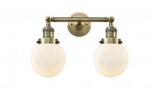 Innovations Lighting 208-AB-G201-6-LED - Beacon - 2 Light - 17 inch - Antique Brass - Adjustable Bath Vanity Light