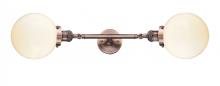 Innovations Lighting 208L-AC-G201-8-LED - Beacon - 2 Light - 8 inch - Antique Copper - Adjustable Bath Vanity Light