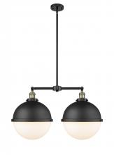 Innovations Lighting 209-BAB-HFS-121-BK-LED - Hampden - 2 Light - 18 inch - Black Antique Brass - Stem Hung - Adjustable Island Light