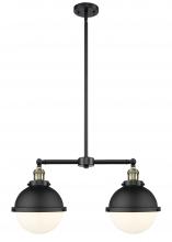 Innovations Lighting 209-BAB-HFS-81-BK-LED - Hampden - 2 Light - 18 inch - Black Antique Brass - Stem Hung - Adjustable Island Light