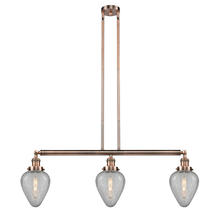 Innovations Lighting 213-AC-G165-LED - Geneseo - 3 Light - 38 inch - Antique Copper - Stem Hung - Adjustable Island Light