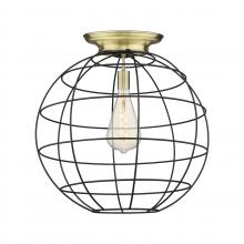 Innovations Lighting 221-1F-AB-CE-22-BK - Lake Placid - 1 Light - 22 inch - Antique Brass - Flush Mount