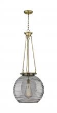 Innovations Lighting 221-1P-AB-G1213-18SM - Athens Deco Swirl - 1 Light - 18 inch - Antique Brass - Chain Hung - Pendant