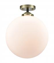 Innovations Lighting 284-1C-BAB-G201-12-LED - Beacon - 1 Light - 12 inch - Black Antique Brass - Semi-Flush Mount