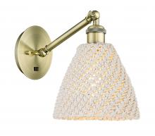 Innovations Lighting 317-1W-AB-NBD-75-NAT - Bristol Natural - 1 Light - 8 inch - Antique Brass - Sconce