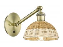 Innovations Lighting 317-1W-AB-NBD2-75-NAT - Bristol Natural II - 1 Light - 8 inch - Antique Brass - Sconce