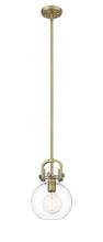 Innovations Lighting 410-1S-BB-8CL - Newton Sphere - 1 Light - 8 inch - Brushed Brass - Stem hung - Mini Pendant