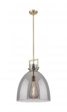 Innovations Lighting 411-1SL-BB-G412-16SM - Newton Bell - 1 Light - 16 inch - Brushed Brass - Pendant