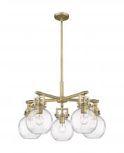 Innovations Lighting 411-5CR-BB-G410-7CL - Newton Sphere - 5 Light - 26 inch - Brushed Brass - Chandelier