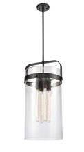 Innovations Lighting 413-4S-BK-12CL-LED - Pilaster - 4 Light - 12 inch glass - Matte Black - Cord hung - Pendant