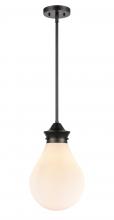 Innovations Lighting 414-1S-BK-G4141-10-LED - Genesis - 1 Light - 10 inch - Matte Black - Stem hung - Mini Pendant