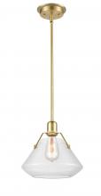 Innovations Lighting 422-1S-SB-10Cl-LED - Luna - 1 Light - 11 inch - Satin Brass - Mini Pendant